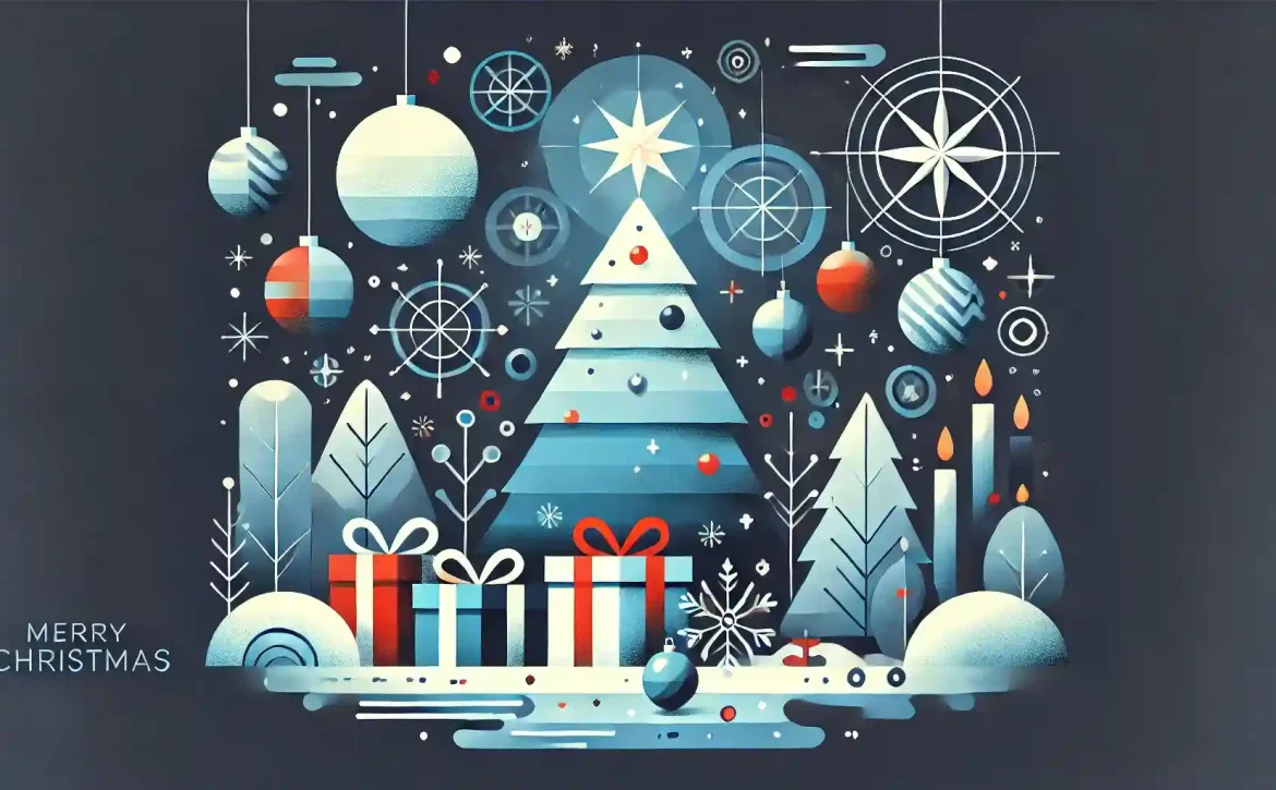 myes my english school chants de noel anglais sapin décoré avec des ornements rouges et des chausettes et girlandes de noël