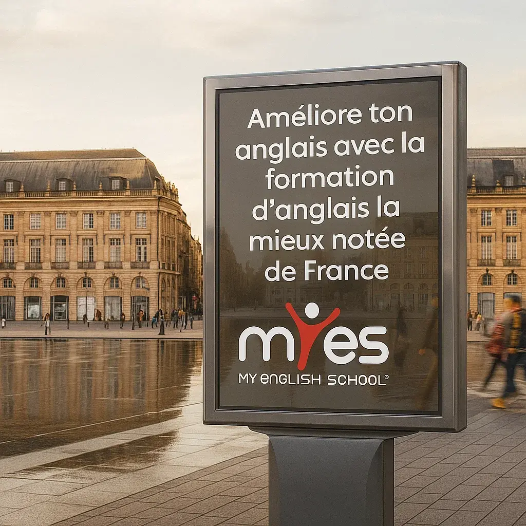 billboard myes arrive à bordeaux my english school