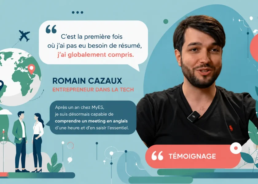 Comprendre un meeting en anglais : témoignage de Romain Cazaux après un an de formation d’anglais oral chez MyES